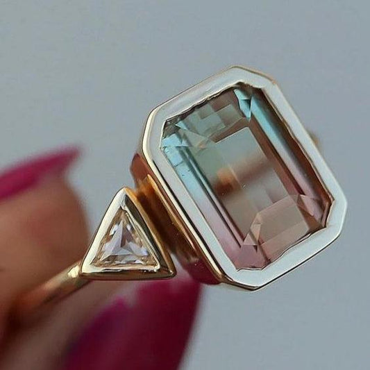 Vintage Faded Colorful Zirconia Ring-EllyBoutique