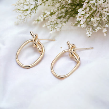 Eliora Twist Hoop Earrings-EllyBoutique