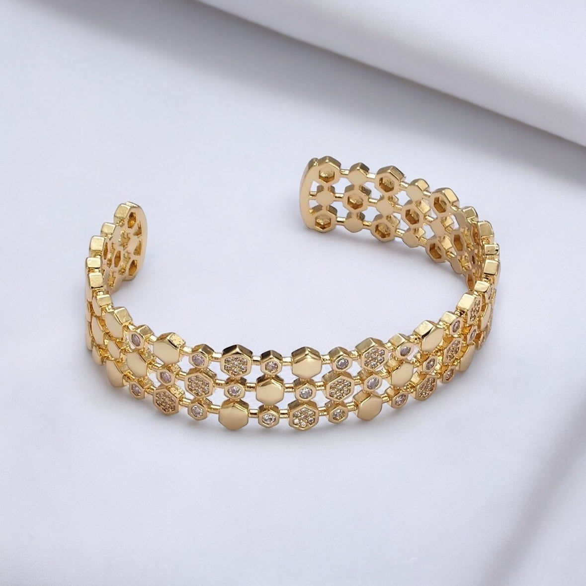 Gavriella Hexogonal Cuff Bracelet-EllyBoutique
