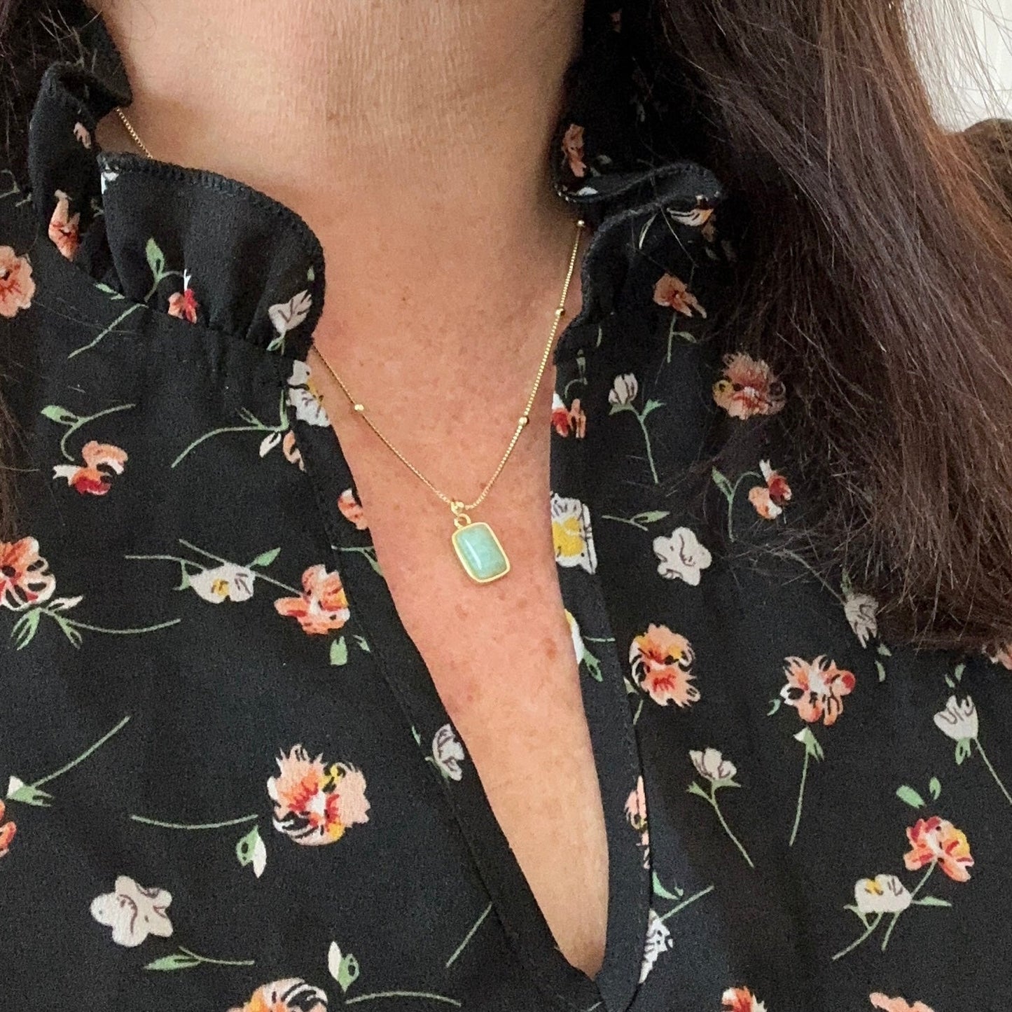 Briella Amazonite Gemstone Necklace-EllyBoutique