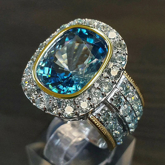 Vintage Blue Glass Bright Ring-EllyBoutique