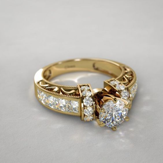 Vintage Spark Crystal Gold Ring-EllyBoutique