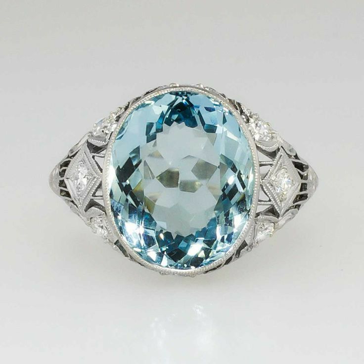 Vintage Glass Blue Ring-EllyBoutique