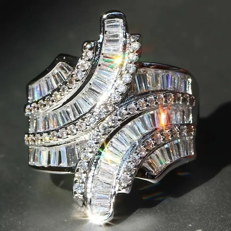 Vintage Irregular Bright Silver Ring-EllyBoutique
