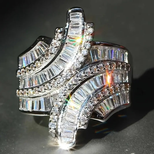 Vintage Irregular Bright Silver Ring-EllyBoutique