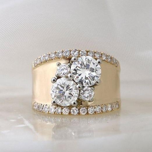 Vintage Golden Bright Zirconia Ring-EllyBoutique