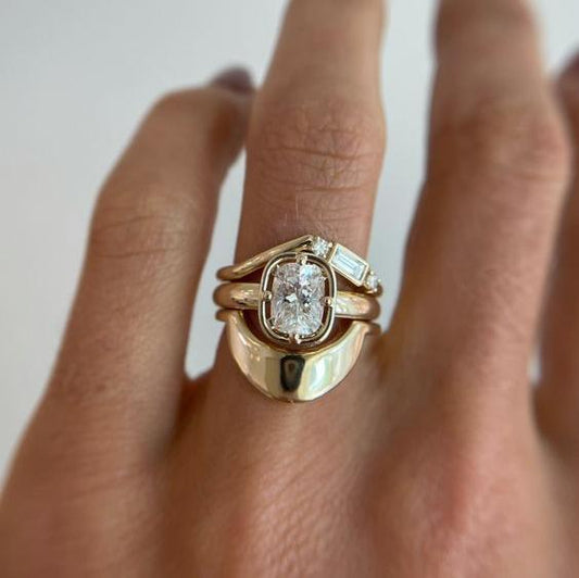 Vintage Bright Golden Ring Set-EllyBoutique