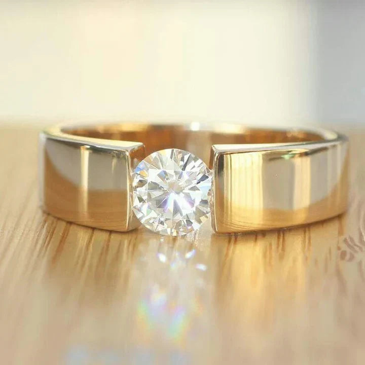Vintage Open Zirconia Gold Ring-EllyBoutique