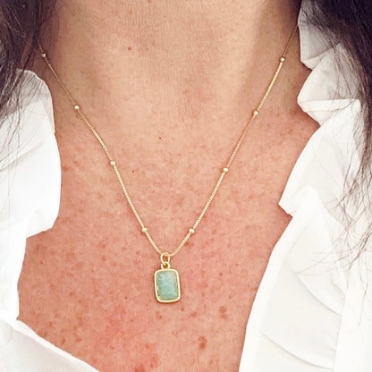 Briella Amazonite Gemstone Necklace-EllyBoutique