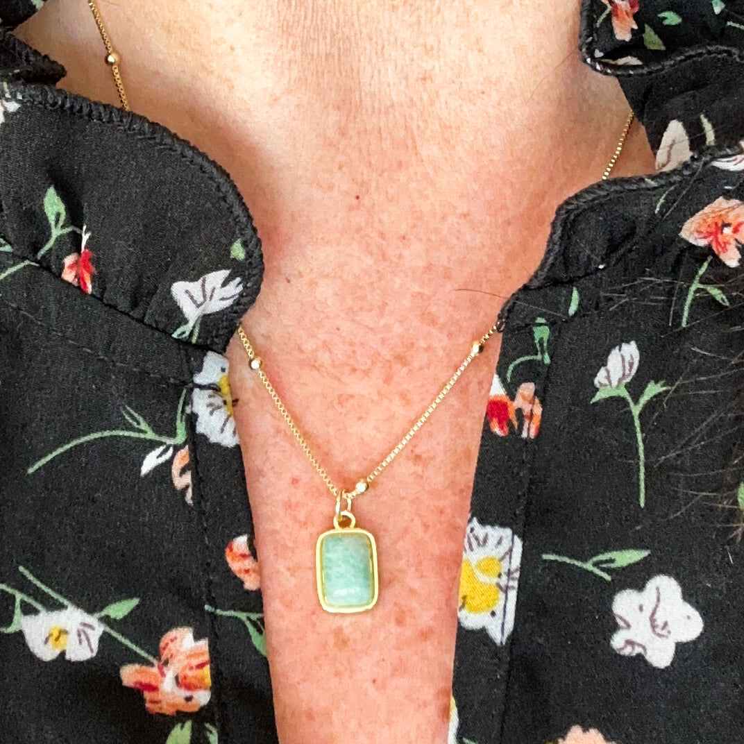 Briella Amazonite Gemstone Necklace-EllyBoutique
