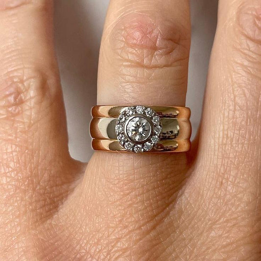 Vintage Crystaline Gold Ring Set-EllyBoutique