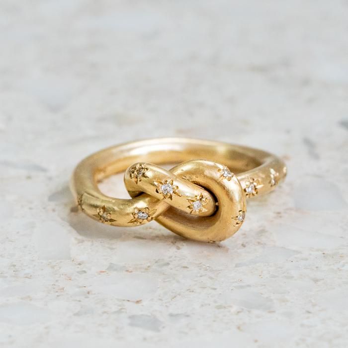 Vintage Knotted Celestial Gold Ring-EllyBoutique