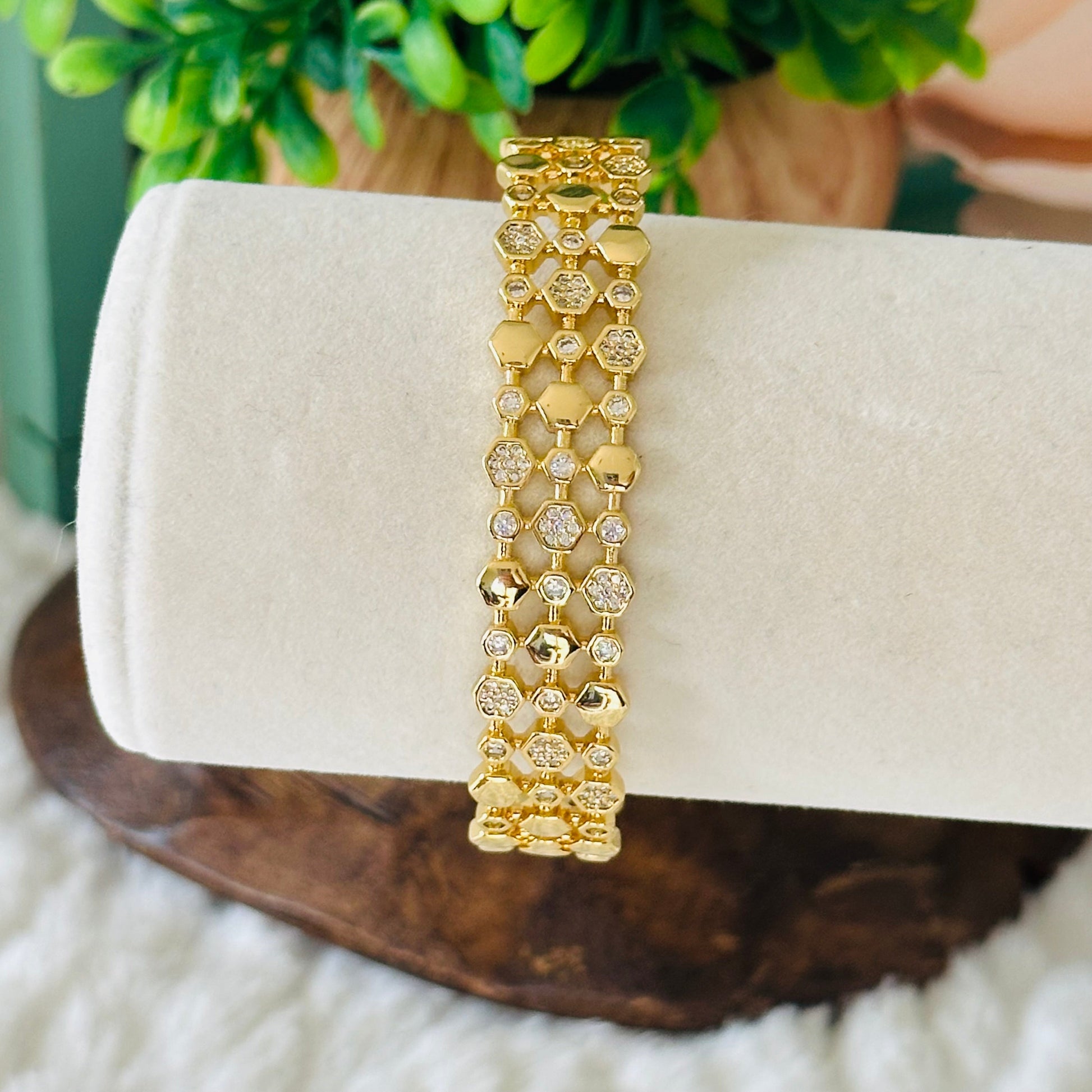 Gavriella Hexogonal Cuff Bracelet-EllyBoutique