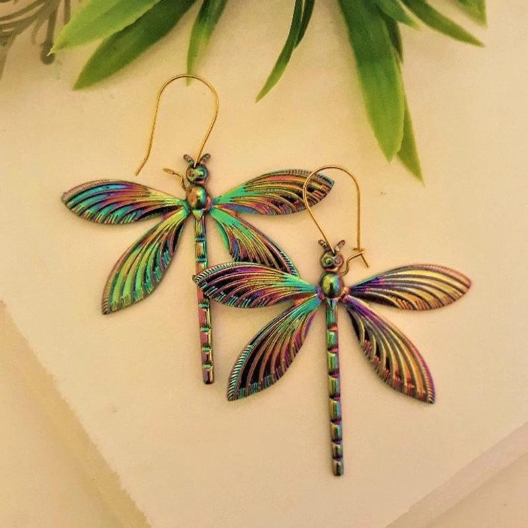 Multicolour Chromatic Dragonfly Earrings-EllyBoutique