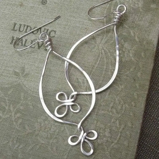 Vintage Dangling Silver Earrings-EllyBoutique