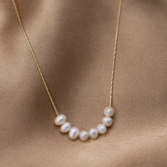 Freshwater Pearls in Gold Necklace-EllyBoutique