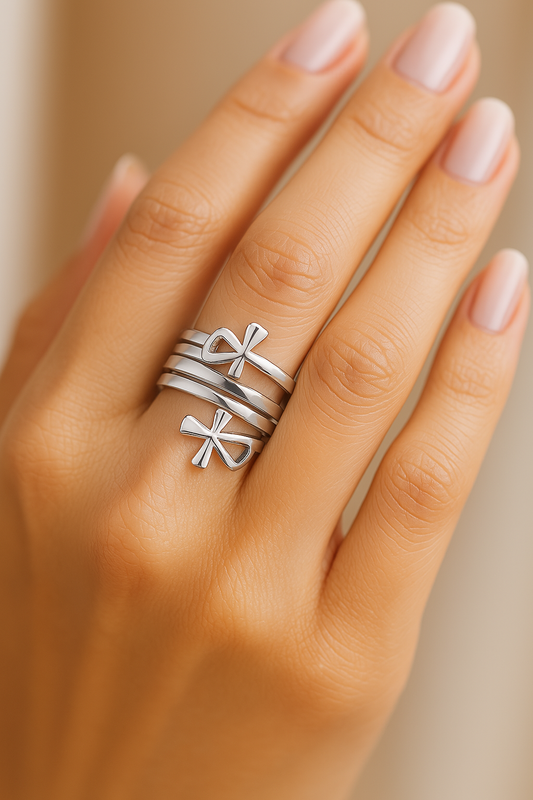Silver Wrapped Religious Ring-EllyBoutique