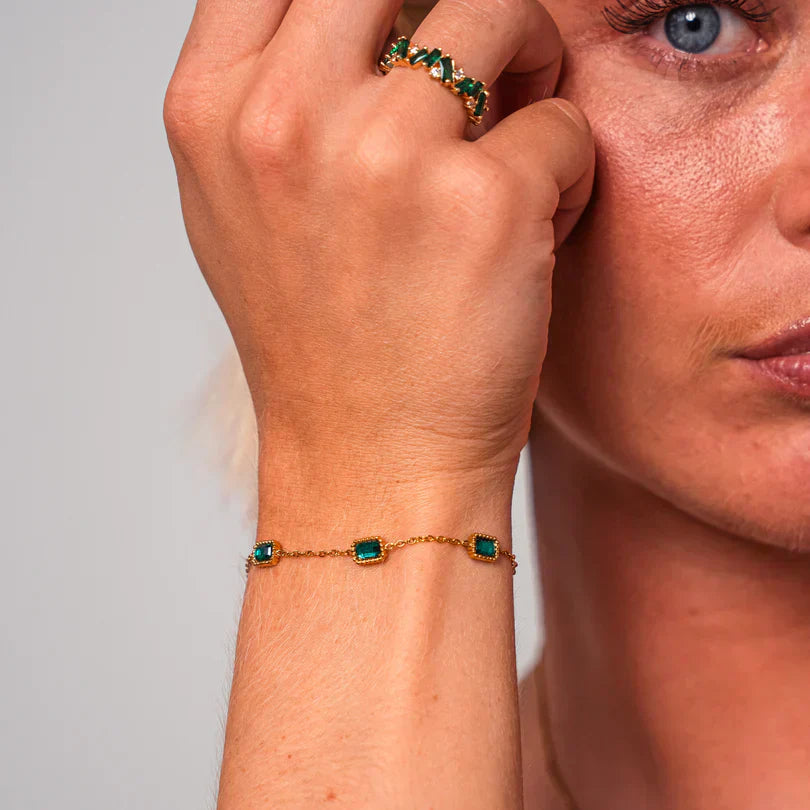 Emerald Trinity Bracelet-EllyBoutique