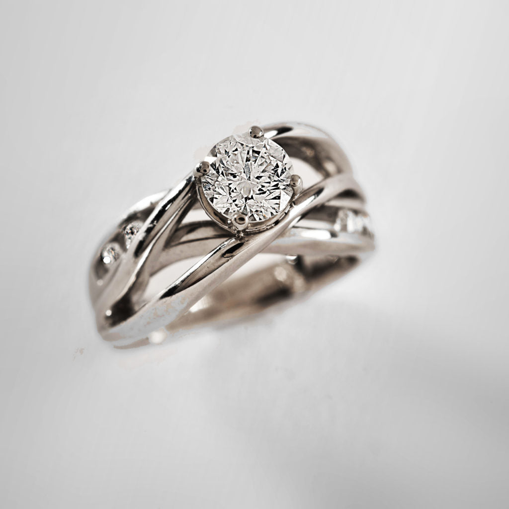 Vintage Layer Silver Zirconia Ring-EllyBoutique
