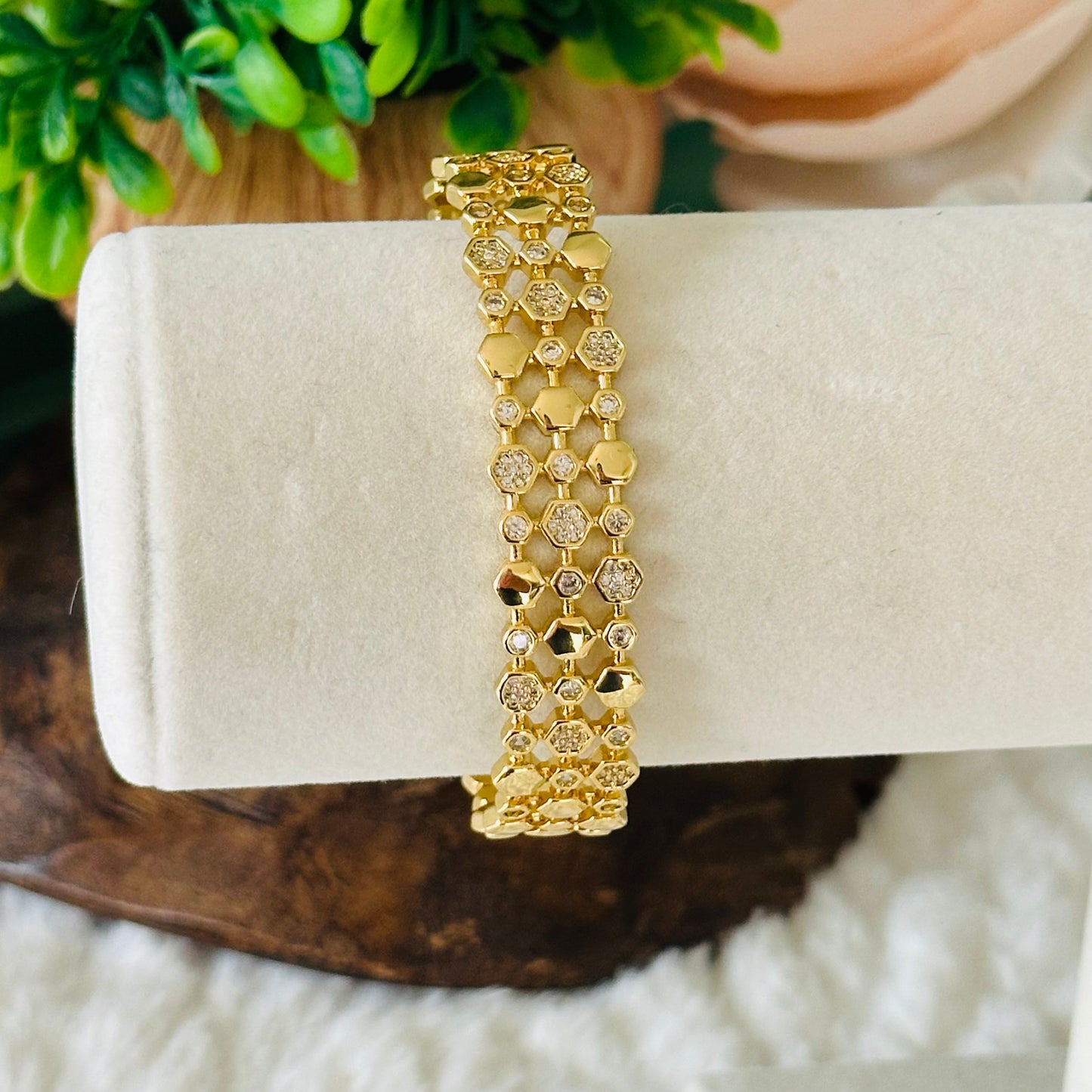 Gavriella Hexogonal Cuff Bracelet-EllyBoutique