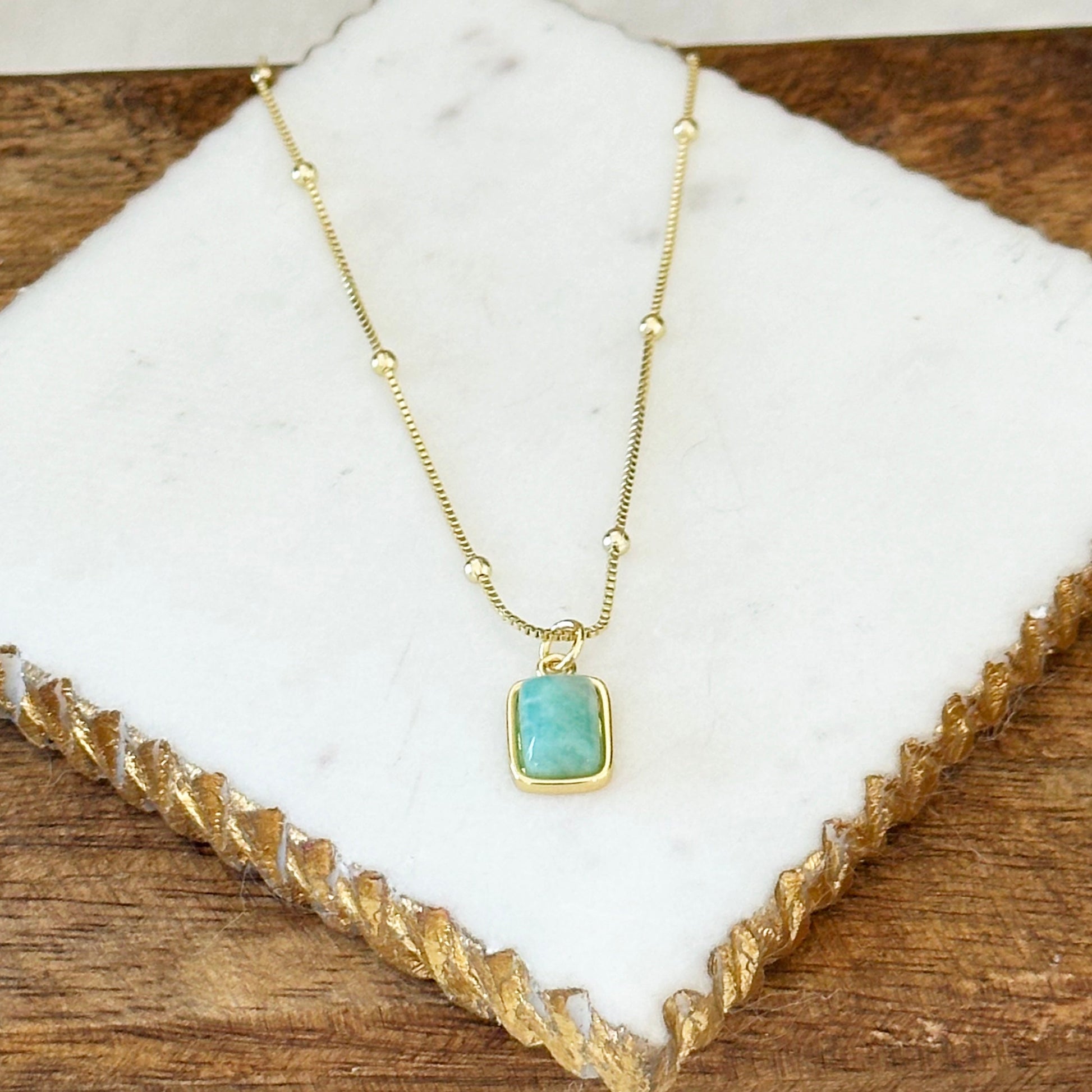 Briella Amazonite Gemstone Necklace-EllyBoutique