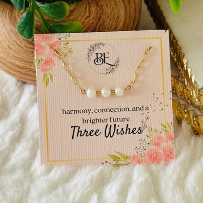 Three Wishes Pearl Necklace-EllyBoutique