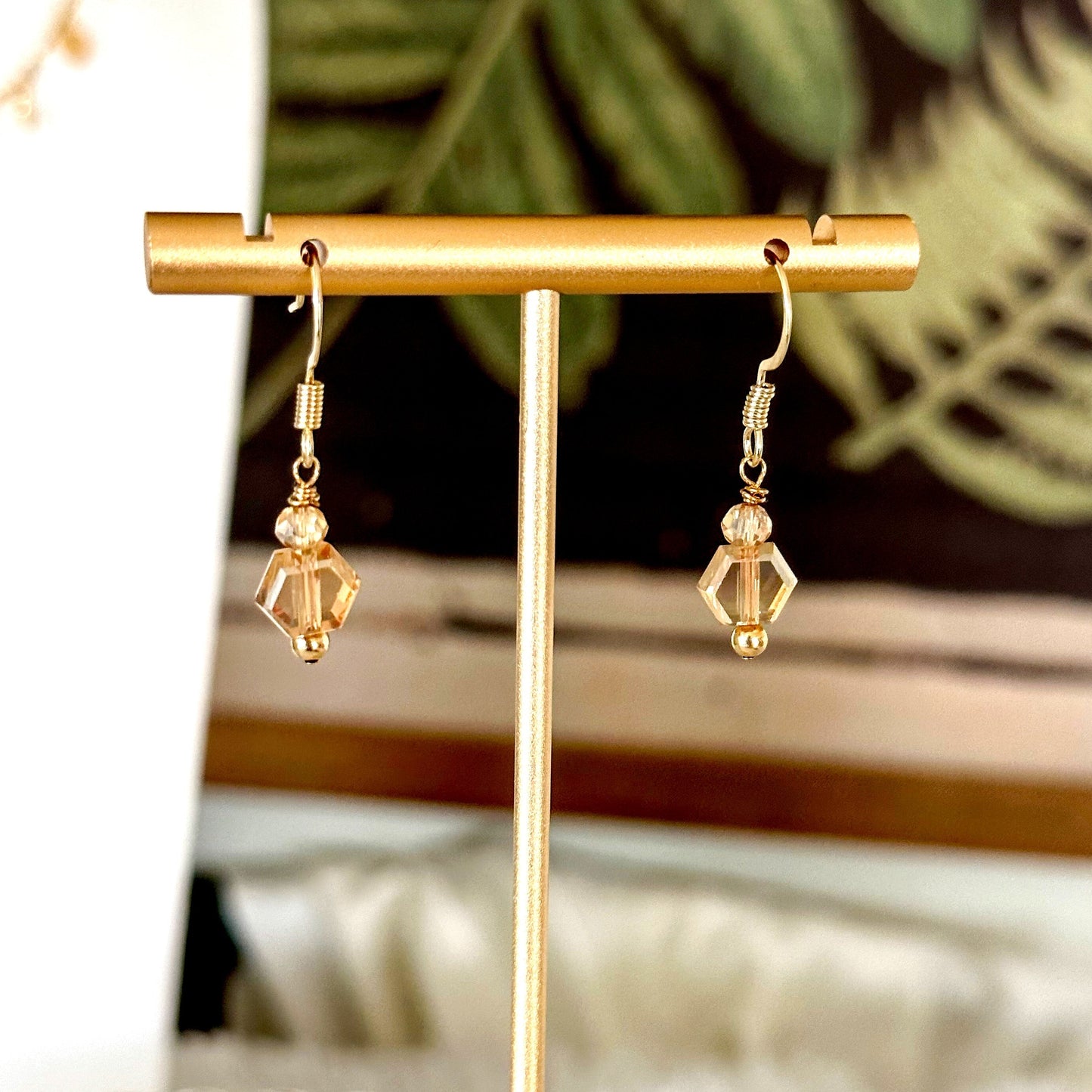 Pamina Honeycomb Glass Bead Earrings-EllyBoutique