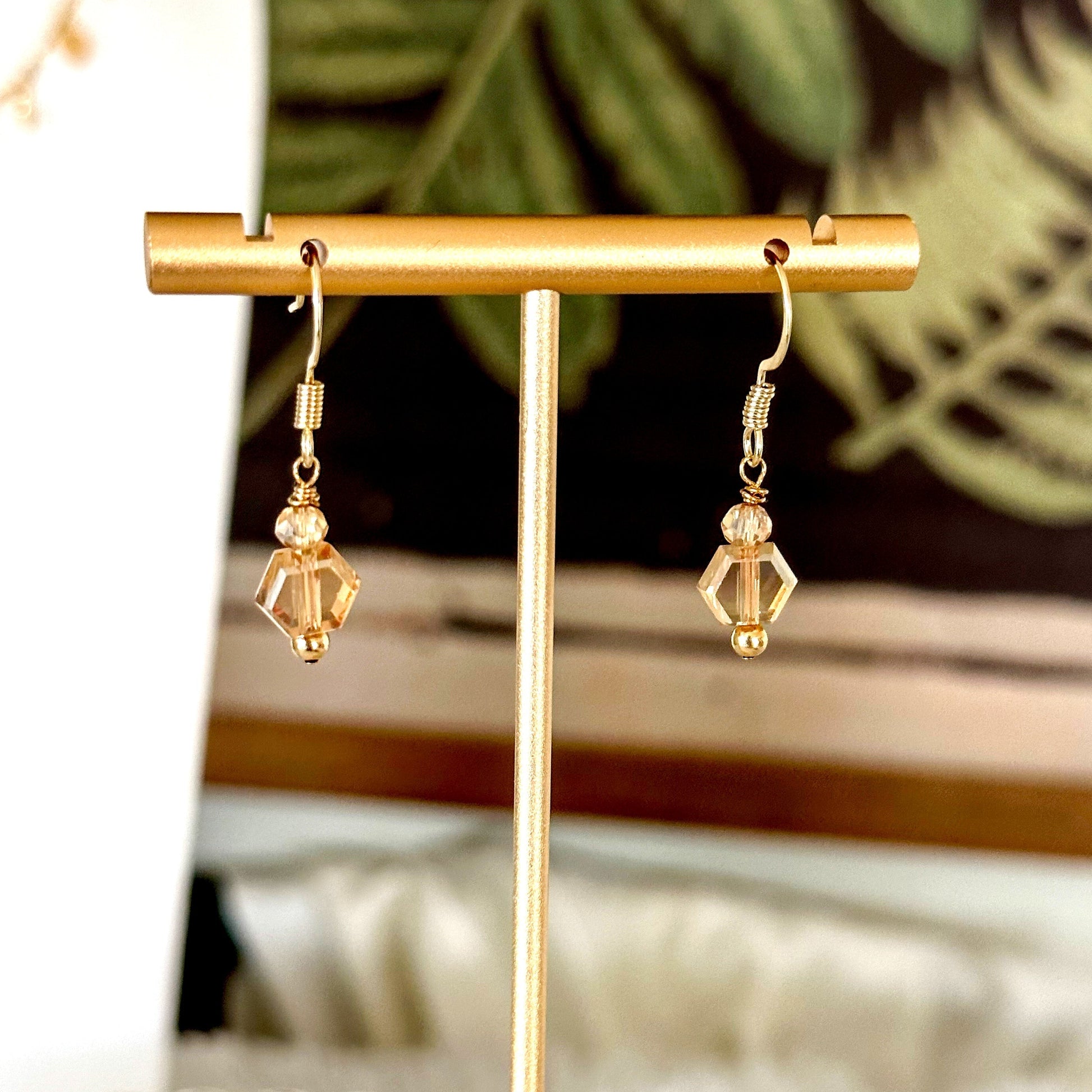 Pamina Honeycomb Glass Bead Earrings-EllyBoutique