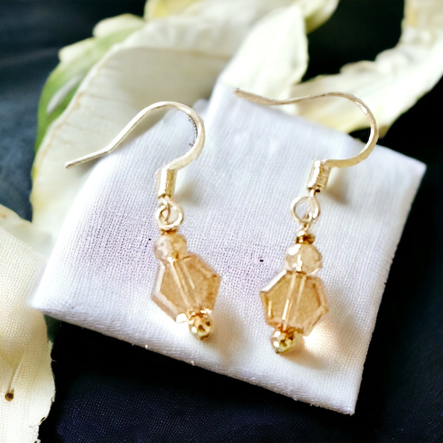 Pamina Honeycomb Glass Bead Earrings-EllyBoutique
