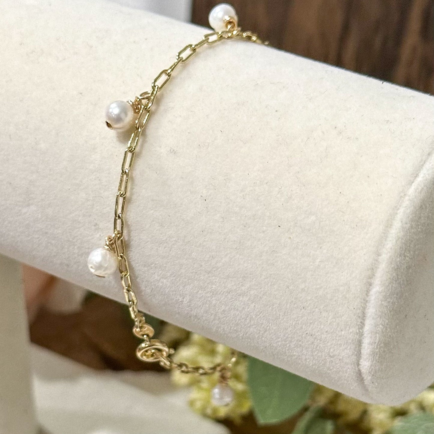 Gina Mini Pearl Charm Bracelet-EllyBoutique