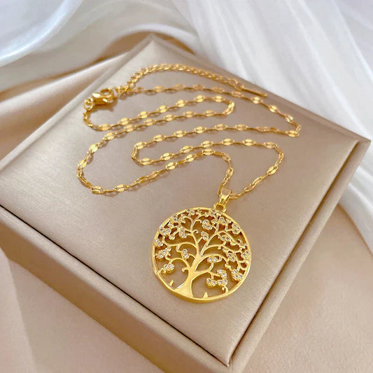 Roots of Life Necklace in Gold-EllyBoutique