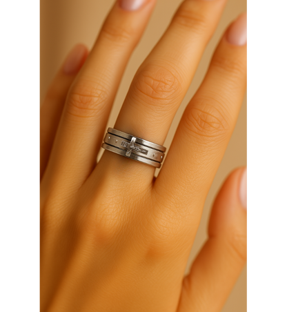 Vintage Religious Cross Silver Ring-EllyBoutique