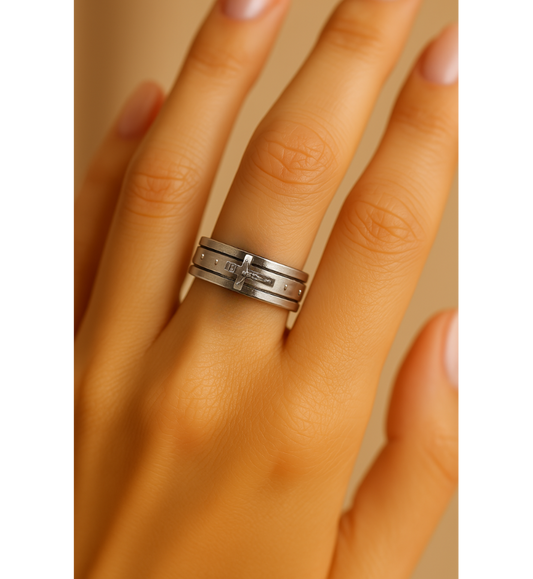 Vintage Religious Cross Silver Ring-EllyBoutique