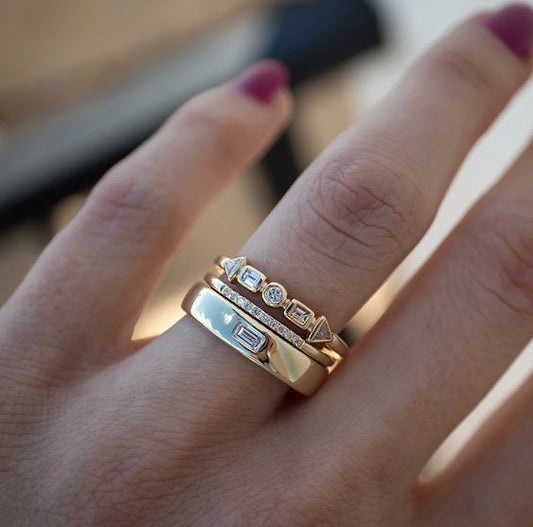 Vintage Golden Zirconia Ring Pack-EllyBoutique