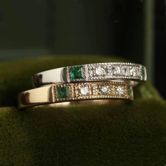 Vintage Inlaid Green Zirconia Ring-EllyBoutique