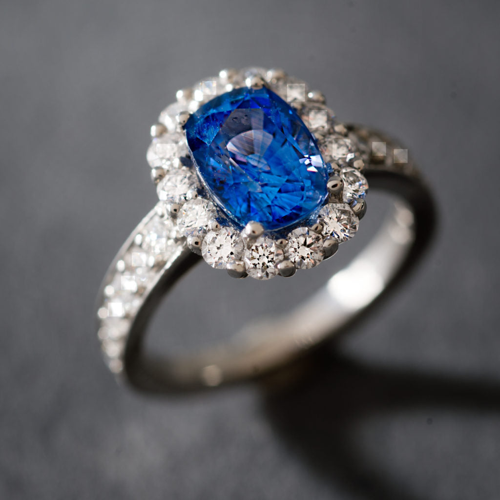 Vintage Blue Brilliance Silver Ring-EllyBoutique