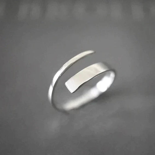 925 Sterling Silver Tiny Adjustable Ring-EllyBoutique