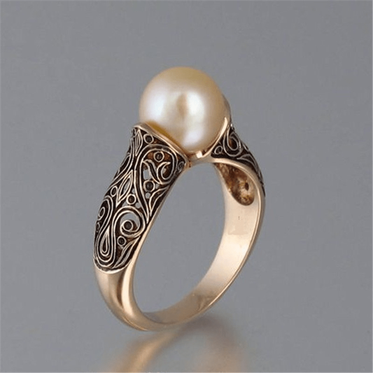 Vintage Pearl Golden Ring-EllyBoutique