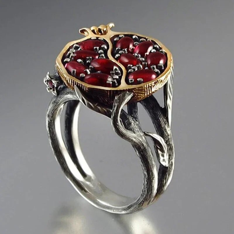 Vintage Grapefruit Ring in Silver-EllyBoutique