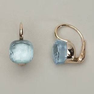 Vintage Blue Inlaid Zirconia Earrings-EllyBoutique