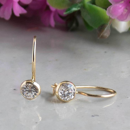 Vintage Earrings with Crystal Inlay-EllyBoutique