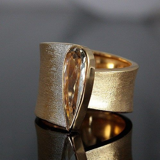 Shiny cut Vintage Gold Ring-EllyBoutique