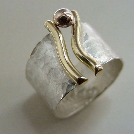 Vintage Gold Hand and Silver Ring-EllyBoutique