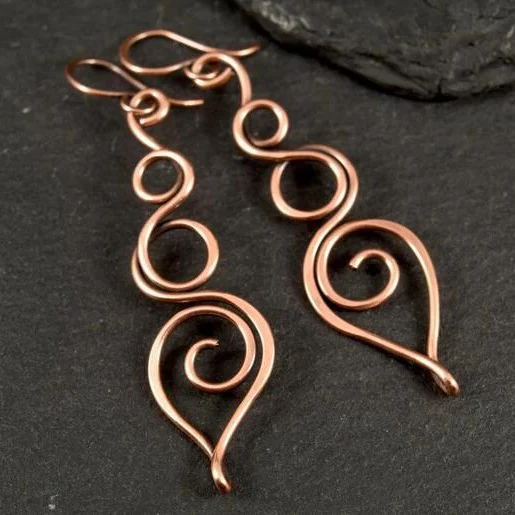 Vintage Dangling Bronze Hollow Earrings-EllyBoutique
