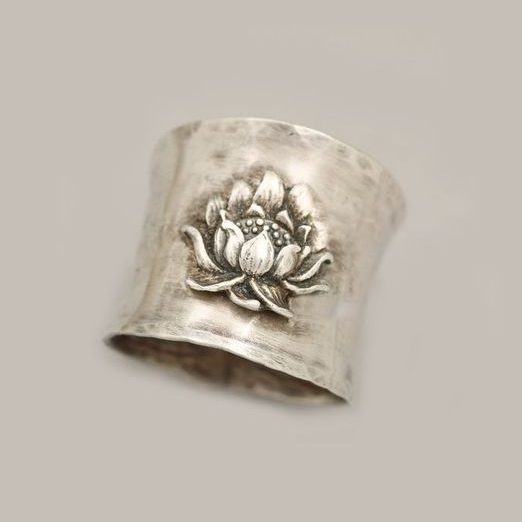 Vintage Silver Lotus Ring-EllyBoutique