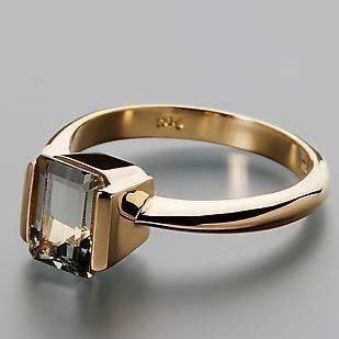 Vintage Square Glass Golden Ring-EllyBoutique