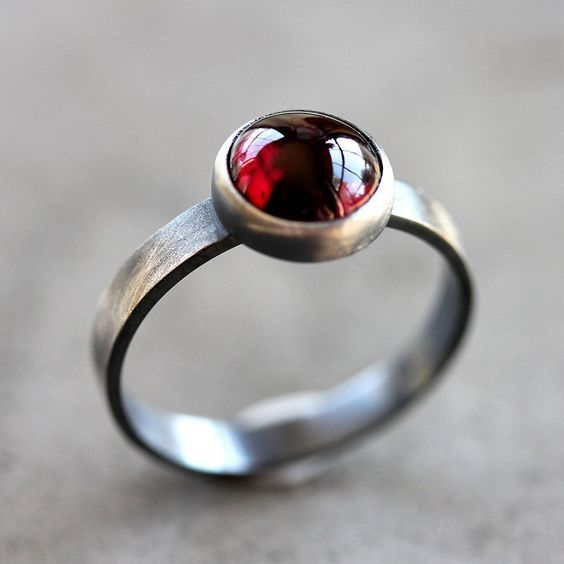 Vintage Red Inlaid Bright Stone Ring-EllyBoutique