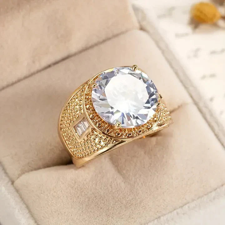Vintage Gold Glass Ring-EllyBoutique