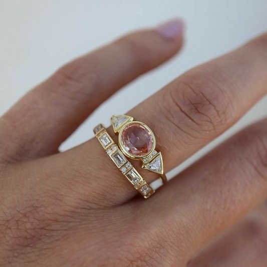 Vintage Inlaid Glass Ring Set-EllyBoutique