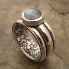 Vintage Blue stone Layered Ring-EllyBoutique